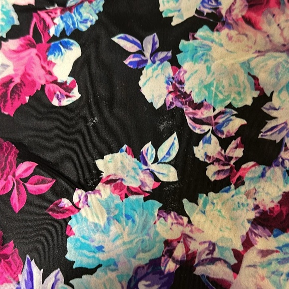 Torrid size 2 high rise bathing suit bottoms floral and black - Picture 2 of 6